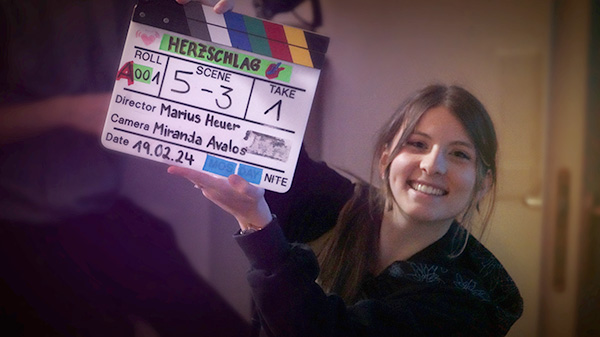 Filmklappe vom Set